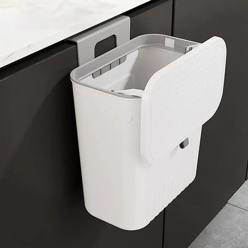Hang Trash Can Kitchen Garbage Container Garbage Bin Trash Container With Lid Kitchen Accessories No Drilling Trash Container Oasis Select