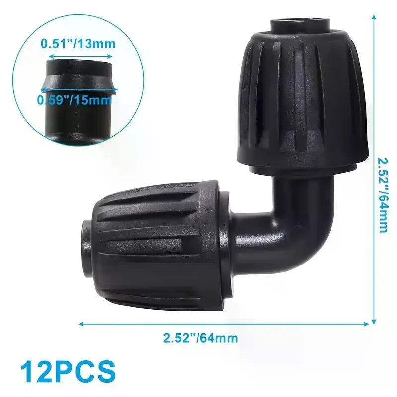 1/2-inch Drip Irrigation Fitting Elbow Connector, Anti-drip Lock Nut Barbed Elbow Connector, Reusable Irrigation Parts Oasis Select