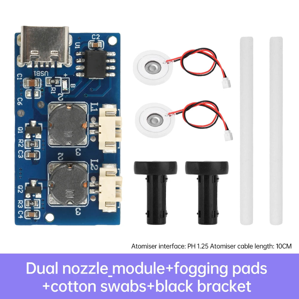 DC 5V Single Module Dual Spray Three Spray Electrified Direct Spray No Switch Ultrasonic Atomizer Humidifier Module Type C Oasis Select Kit