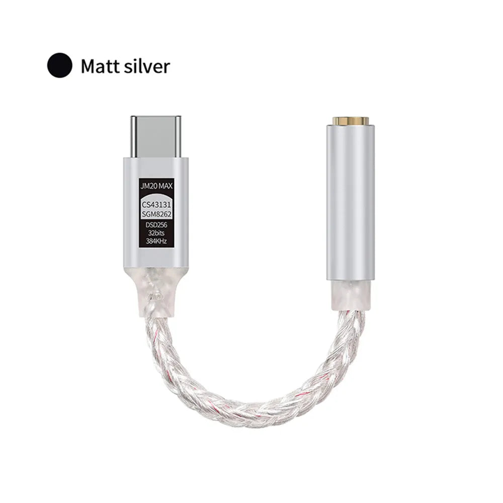 JCALLY JM20/JM20 Max Portable Headphones Amplifier CS43131 Chip Audio Decoder Type-C To 3.5mm Digital Audio Adapter For Android Oasis Select JM20 MAX
