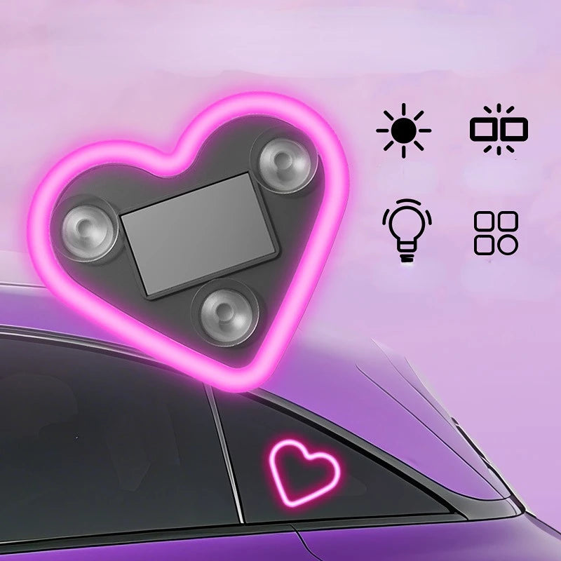 New car solar triangle window heart-shaped light emitting heart-shaped atmosphere light interior wiring free LED atmosphere lamp Oasis Select