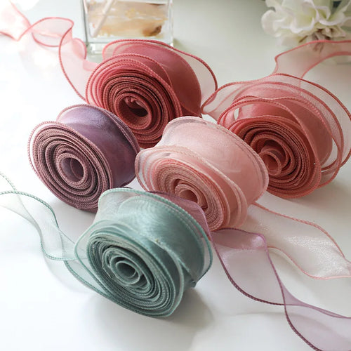 10yards Roll Silk Ribbon 40mm Satin Ribbon Organza Ribbons Gift Wrapping Handmade Wedding Birthday Party Decor Bow Diy Craft Oasis Select