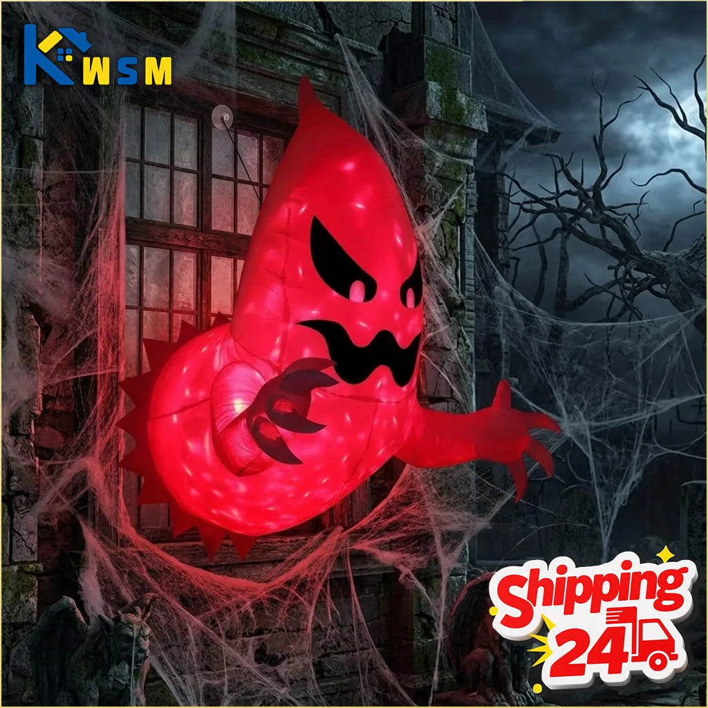 Inflatable Halloween Ghost Decoration Scary Airblown Outdoor Indoor Yard Garden Party Prop for Haunted House Spooky Atmosphere Oasis Select