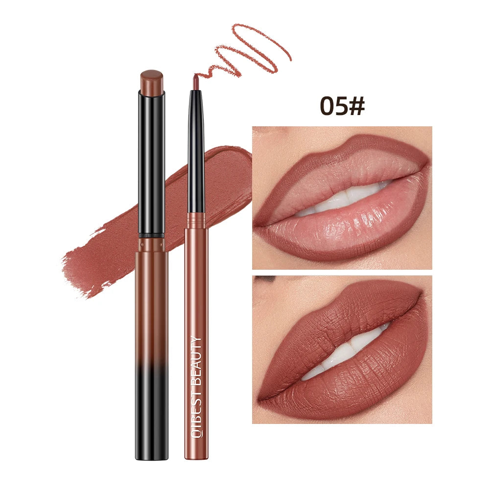 QiBest Matte Nude Lipstick & Lip Liner Set – Waterproof 2-Pc