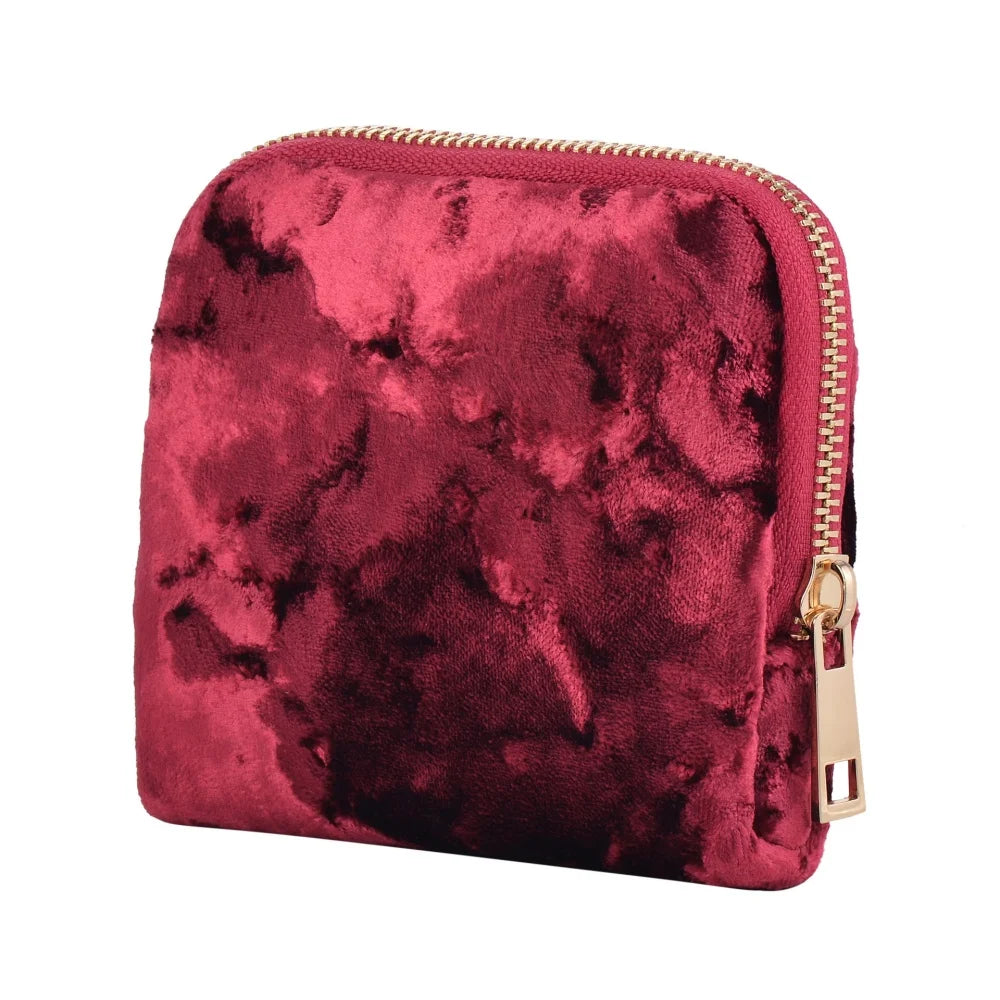 Velvet Jewelry Bag for Women Travel Jewelry Case Multiple Compartments Zipper Jewelry Organizer Bracelet Ring Watch Necklace Oasis Select Red