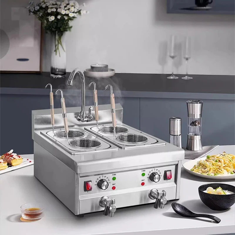 Commercial 4-Basket Electric Pasta Boiler | Tabletop Noodle Cooker