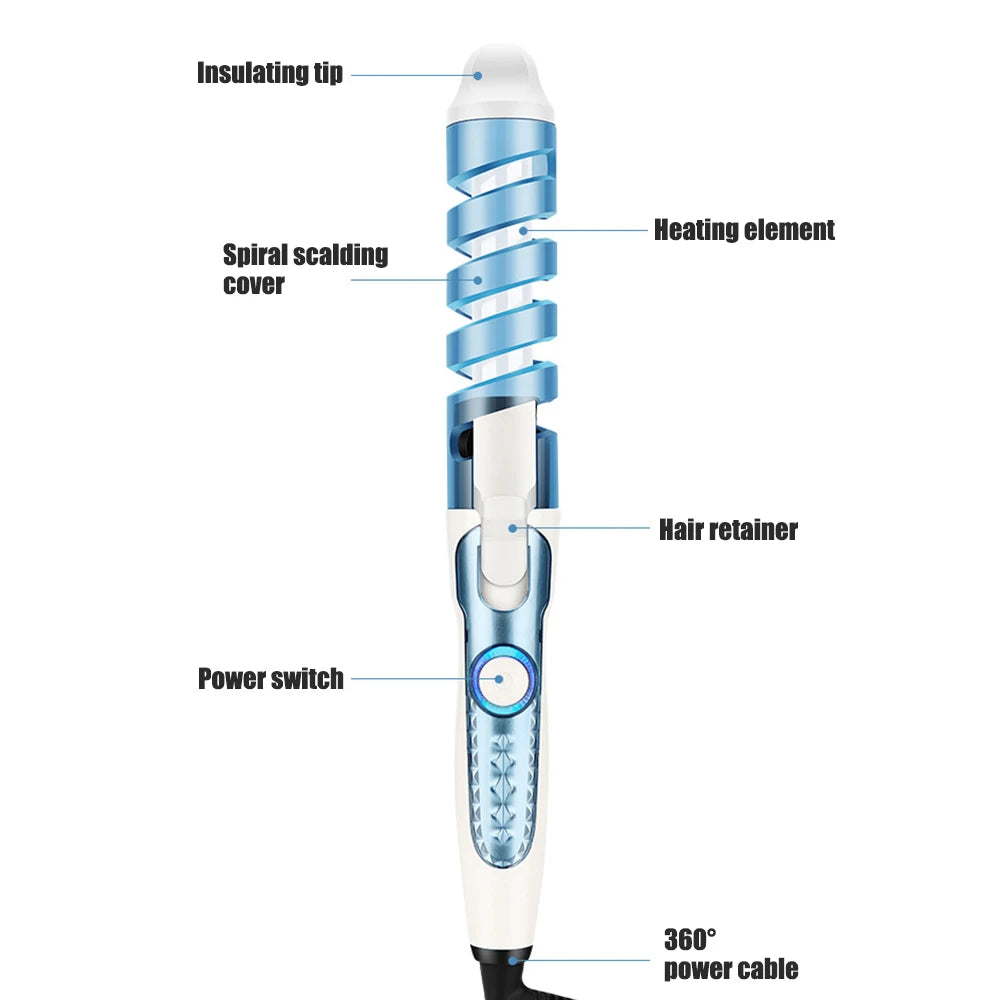 Anti-Scald Ceramic Curling Wand,Portable Curling Iron,Automatic Spiral Hair Curler for Women,Detangle Scald-Free Fast Heating Ro Oasis Select