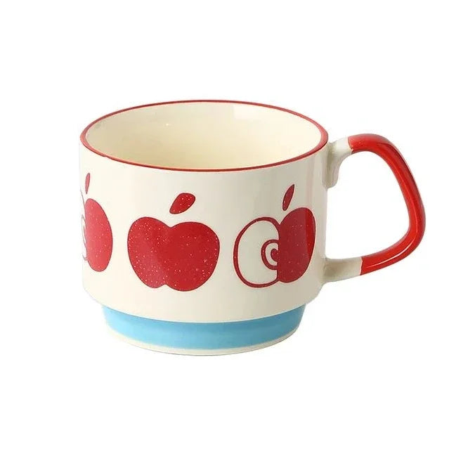 300ml Japanese Flower Coffee Mug Set Retro Ceramic Milk Oats Mug Office Water Handgrip Cup Kitchen Party Drinkware Set Oasis Select B 300ml
