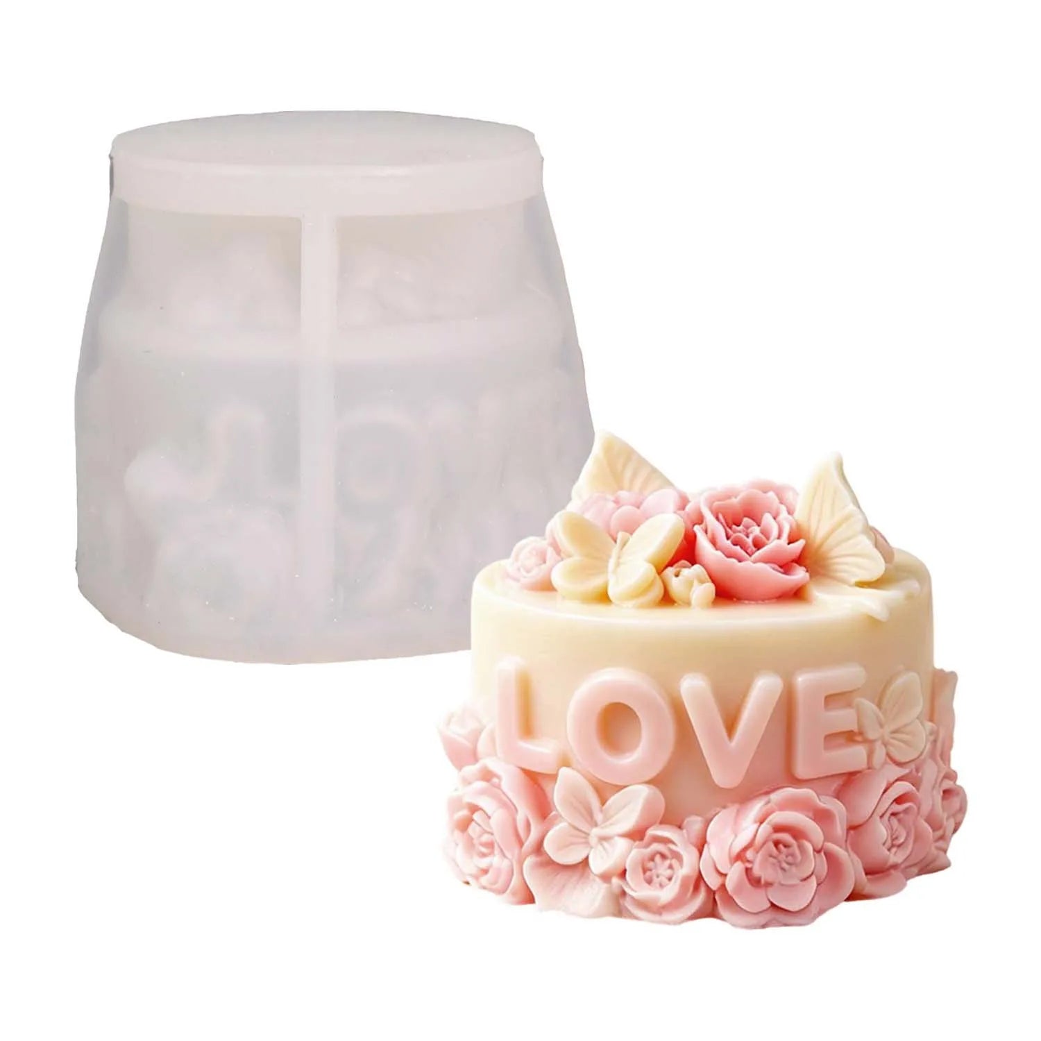 3D Love Heart Cake Silicone Mold DIY Scented Candle Gypsum Soap Resin Chocolate Baking Tools Oasis Select