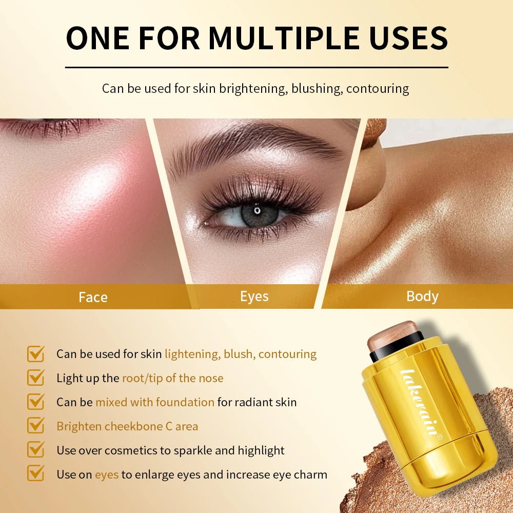 4Colors Highlighter Stick Brightening Skin Tone Contouring Natural Stereo Concealer Blush Multi-Purpose Stick Oasis Select