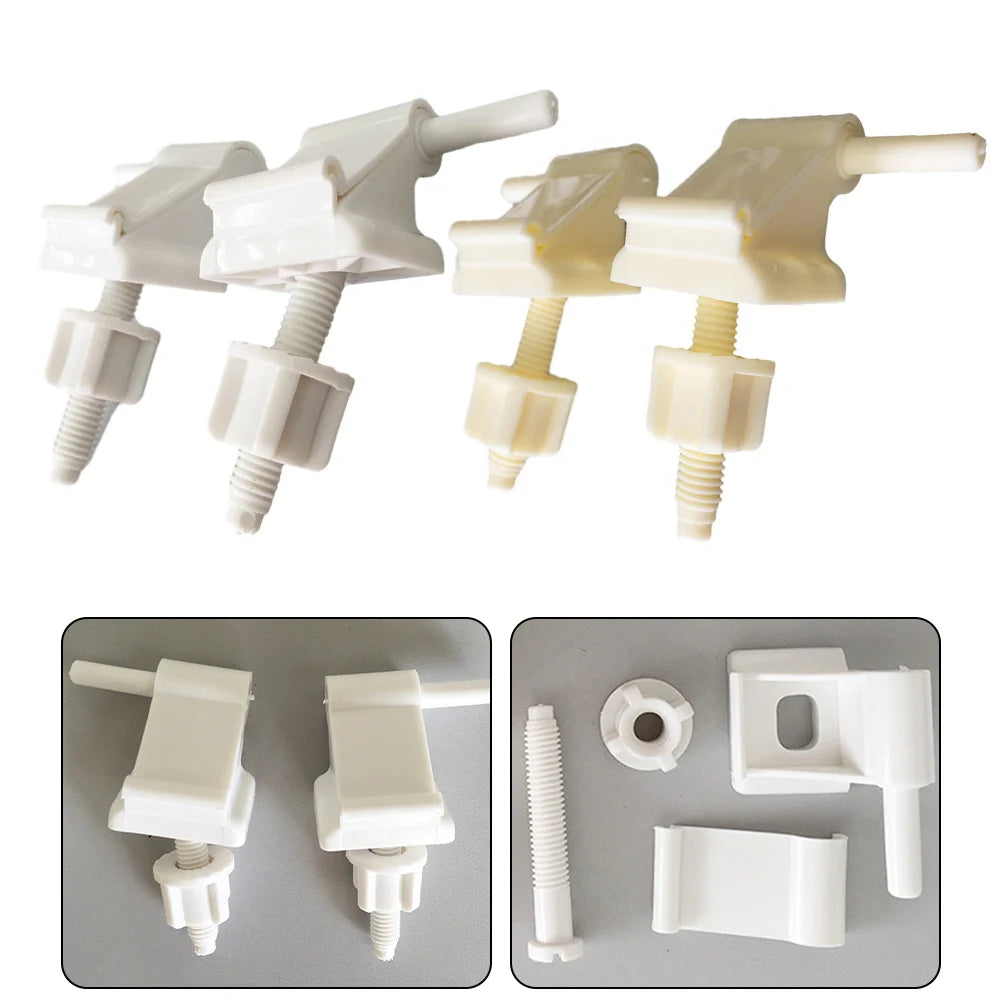 1pair Plastic Toilet Seat Hinge Bolts Screw Fixing Fitting Kit Toilet Lid Hinge Replacement Parts Bathroom Accessories Oasis Select