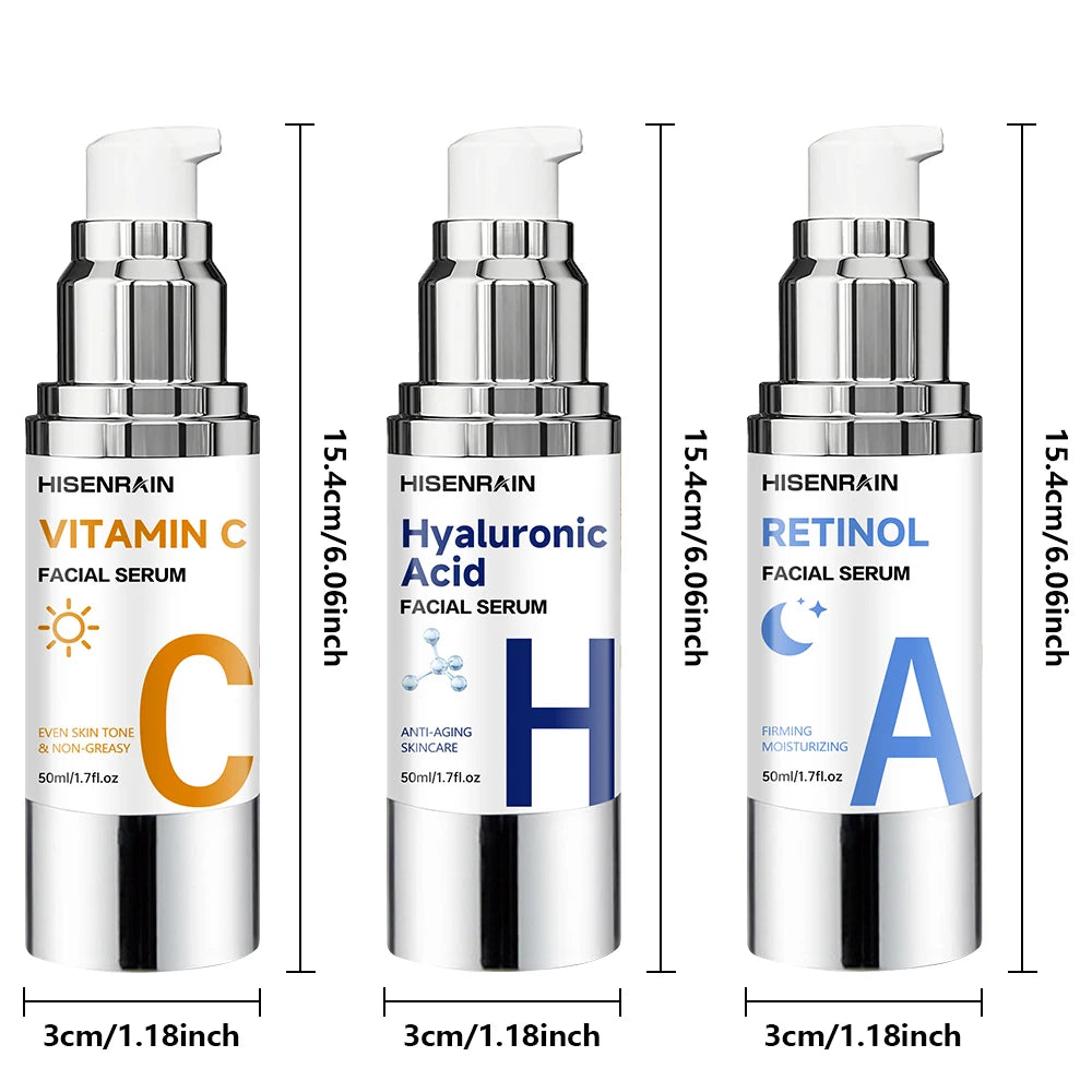 HISENRAIN AM PM Hyaluronic Acid Serum with Retinol And Noon VC 3-in-1 Brightening Anti-Aging Daily Skincare Treatment for Face. Oasis Select