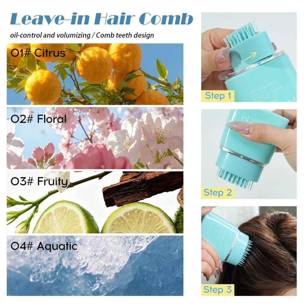Dry Shampoo Gel Comb – Oil Control & Volumizing No-Rinse Dry Shampoo Gel Oasis Select