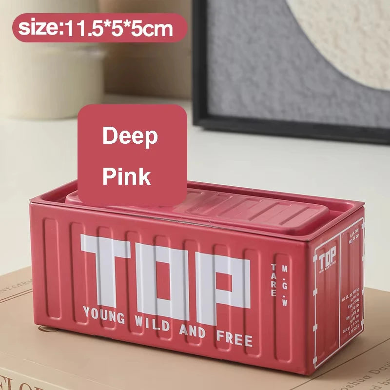 Iron Storage Box Retro Industrial Style Metal Miniature Container Model Decorative Storage Box Creative Model Display Piece Oasis Select Pink