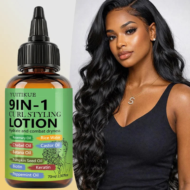 YUITIKUE 9-in-1 Curl Styling Lotion – Anti-Frizz & Defines