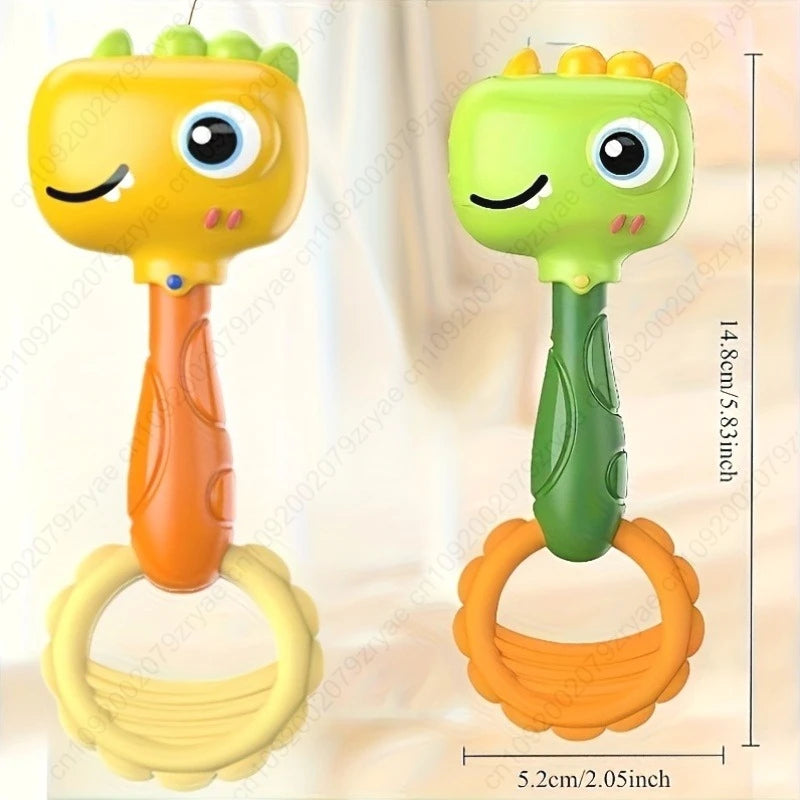 BABY Dinosaur Soothing Rattle-Safe Non-Toxic Sensory with Crinkle Sound,Gift for Christmas, Halloween,Birthdays, Playful Design Oasis Select