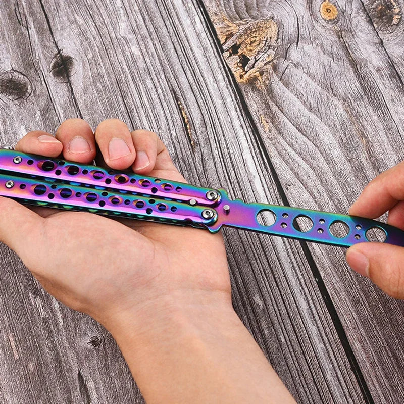 SLADE Butterfly Knife Trainer – Safe Stainless Steel Practice Tool Butterfly Knife Trainer Oasis Select