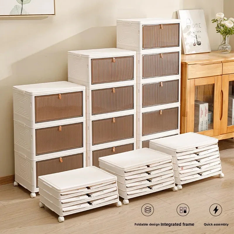 Transparent folding shoe box storage box installation-free artifact shoe rack dust-proof dormitory assembly plastic simple shoe Oasis Select