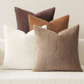 4pcs Boho Farmhouse Throw Pillow Covers Mordern Nordic Cushion Covers Soft Corduroy(pillowcases without inserts) Oasis Select Brown Set of 4