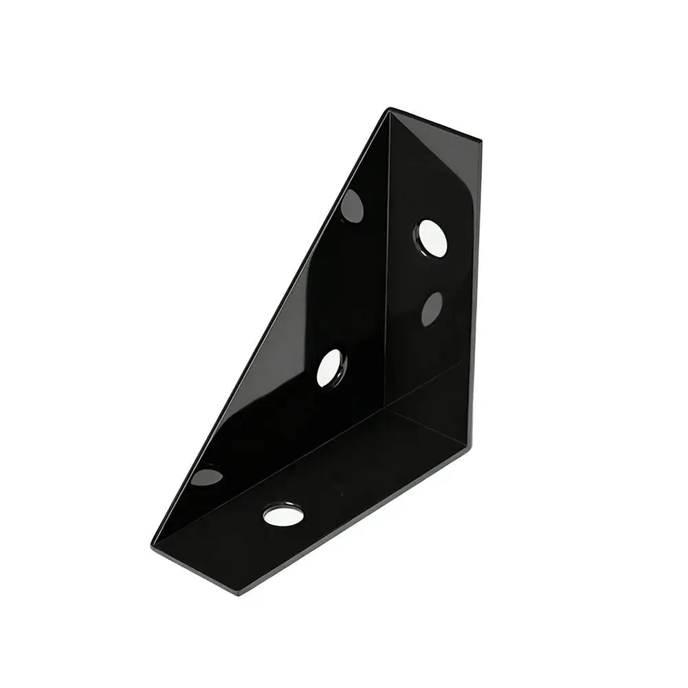Thickened 90 Degree Three Sided Corner Bracket Multi Hole Triangular Joint Connector For Furniture Cabinet Table Repair Oasis Select Black-S