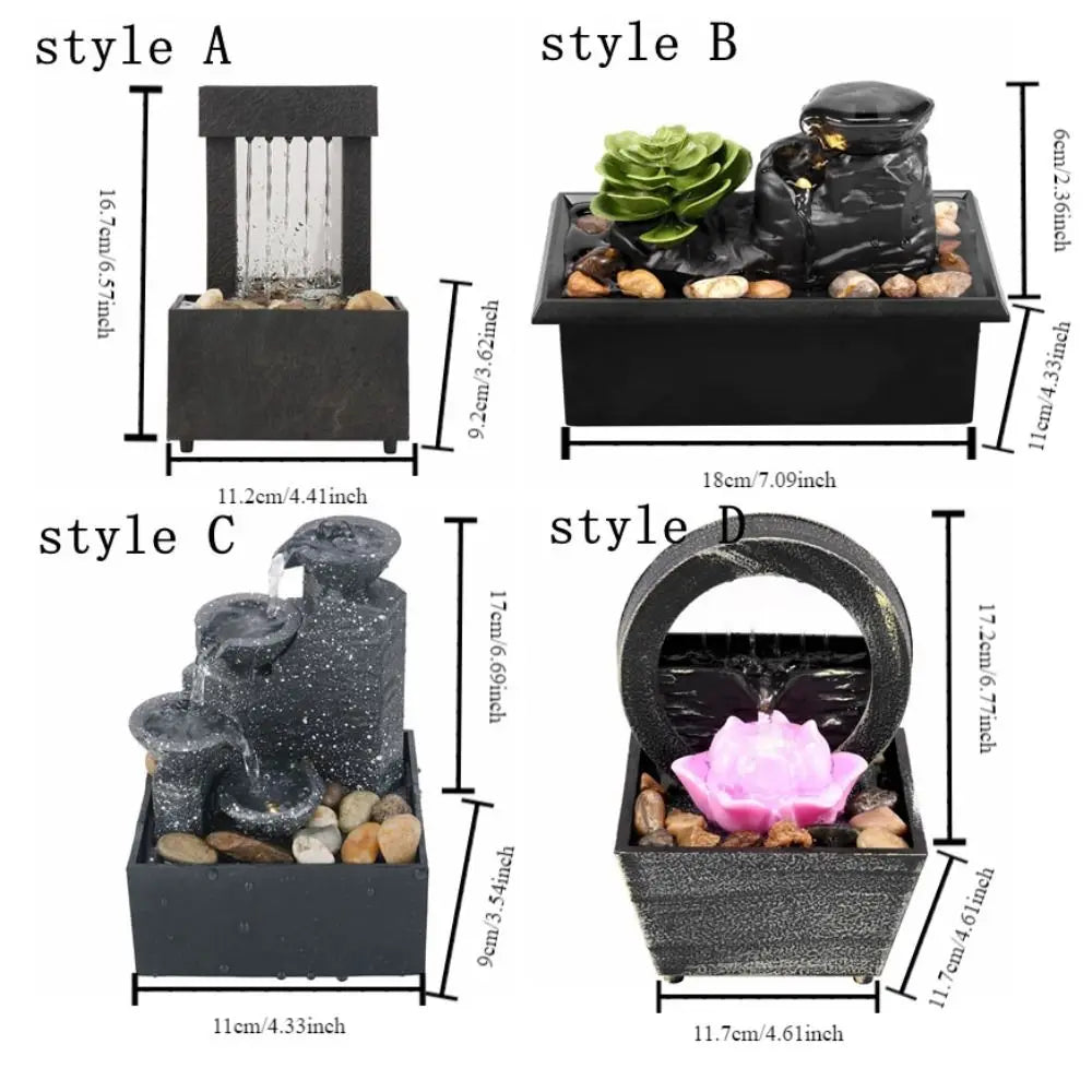 Creative Exquisite Tabletop Fountain Plastic Realistic Tabletop Waterfall Relaxation Mini Fountain Desktop Oasis Select