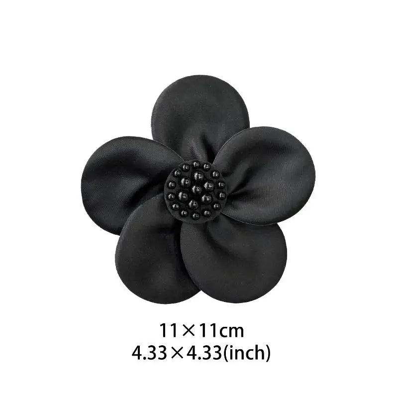 5 Pcs Black White Hand Sewn Colored Ding Cloth With Flower Clothing Patch DIY Clothing Accessories 11CM Oasis Select