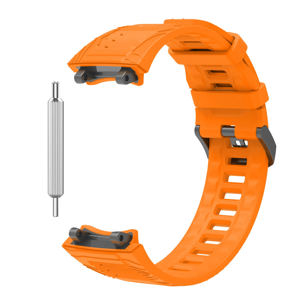 Silicone Watch Band & Case for Huami Amazfit T-Rex 3 Smartwatch Band & Case Oasis Select Orange Strap