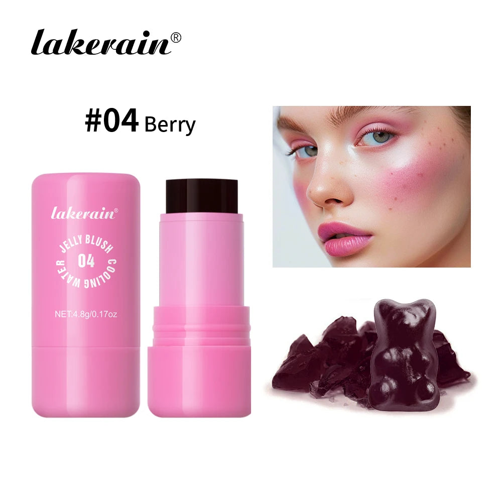 Original Cooling Water Jelly Blush Stick Blush Tinted Cosmetics Tint Stick Watercolor Multi-Use Matte Blush Makeup For Women Oasis Select 04 Berry