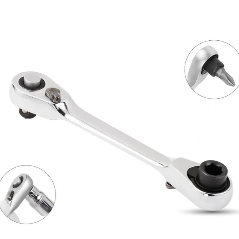 1Pcs Mini Double Headed Ratchet Wrench 1/4 Inch Drive Socket Screwdriver Bit Driver Quick Release Ratchet Wrench Hand Tools Oasis Select