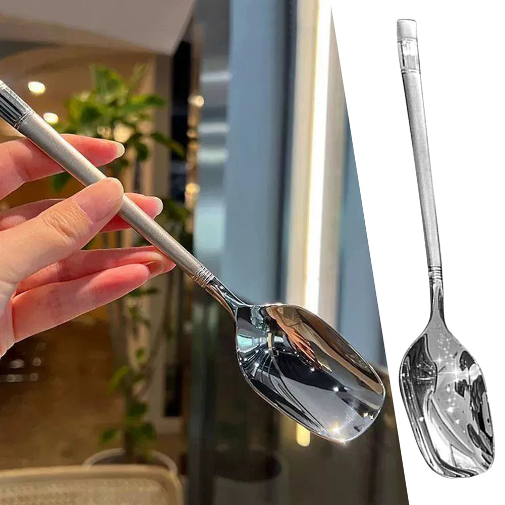 304 Stainless Steel Korean Soup Spoons – Squared Head Set of 5