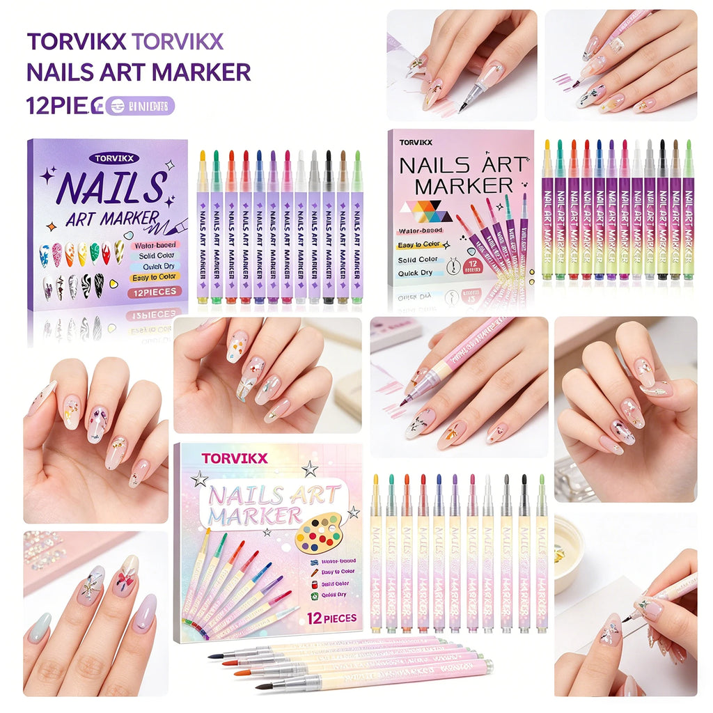 Nail Art Pen DIY Painting Fine Tip Long Lasting Color Smooth Drawing Water Based Waterproof Quick Dry Professional Beginner Oasis Select