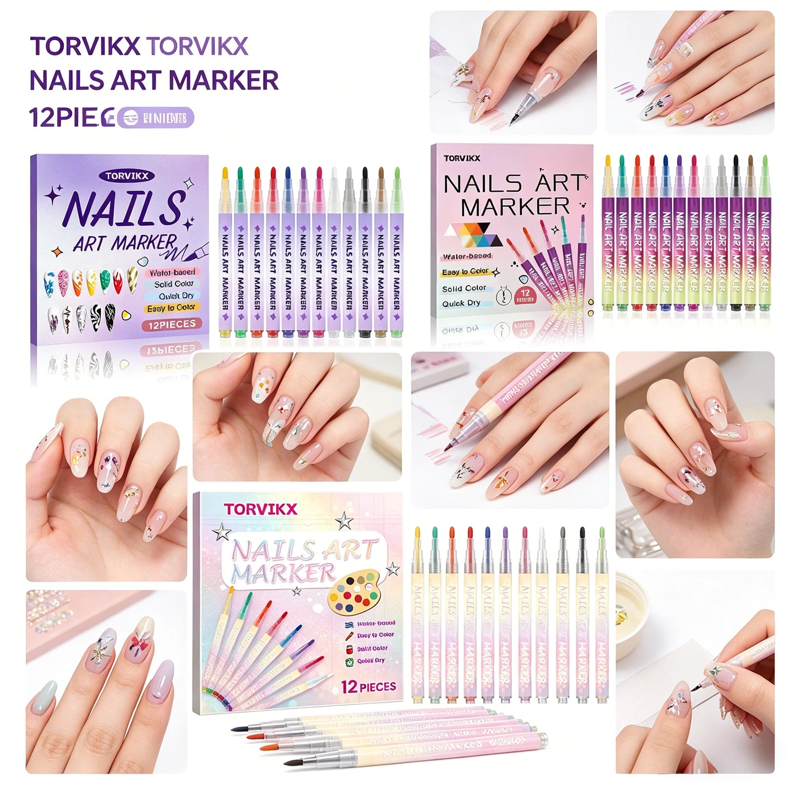Nail Art Pen – Fine Tip, Waterproof, Quick Dry DIY Marker Nail Art Pen Oasis Select