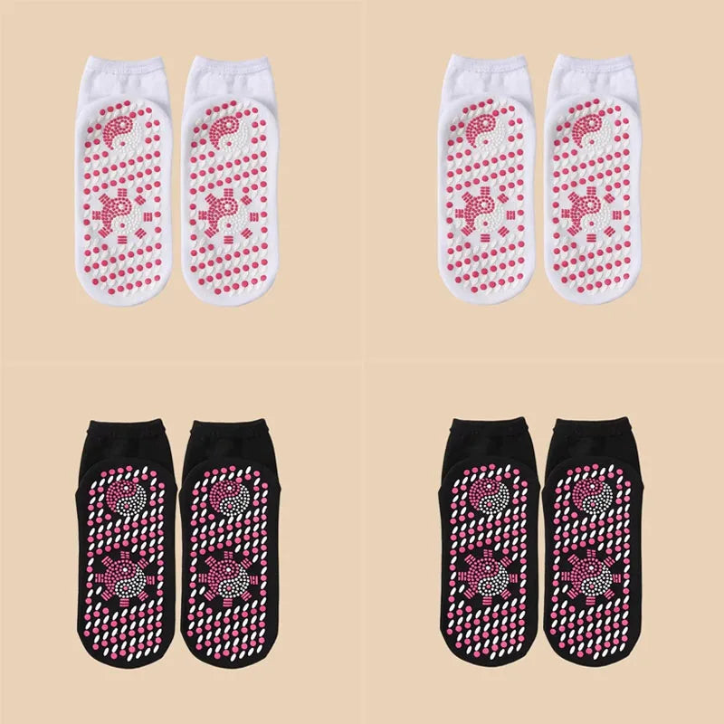 1/2/4/6pairs Self-Heating Socks Winter Warm Thermal Health Care Socks Slimming Health Short Sock Magnetic Therapy Health Sock Oasis Select 4pairs mix 2