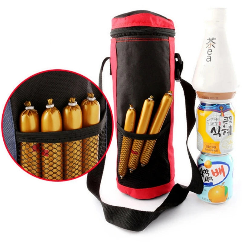 Water Bottle Tote Bag Universal Pouch Heat Preservation Insulated Cooler Bag Outdoor Traveling Camping Hiking Water Bottle Cover Oasis Select