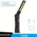 USB Rechargeable Camping LED Flashlight Work Light with Magnet and Hook IP64 Waterproof 5 Lighting Modes Suitable for Night Work Oasis Select W52 Lithium Metal
