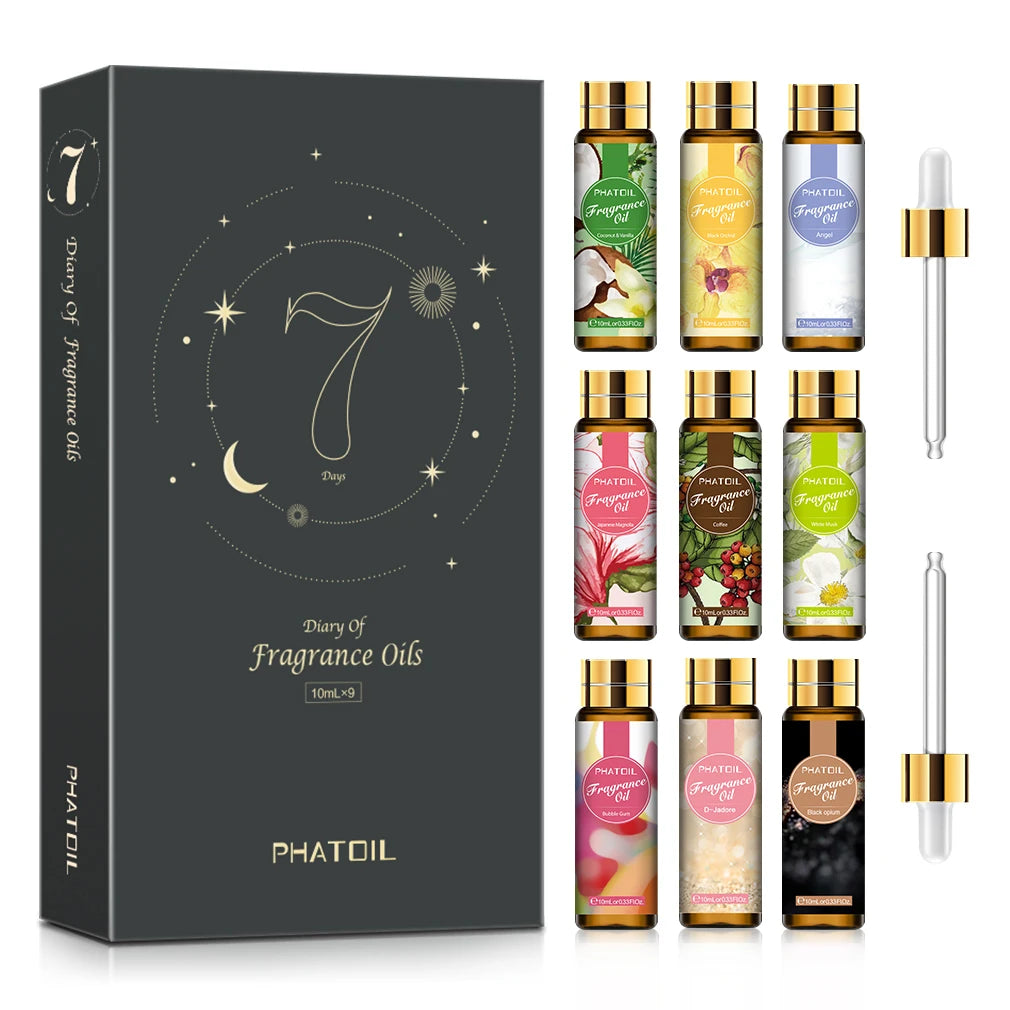 PHATOIL 10ml Aromatherapy Fragrance Oils – Diffuser & DIY Scents
