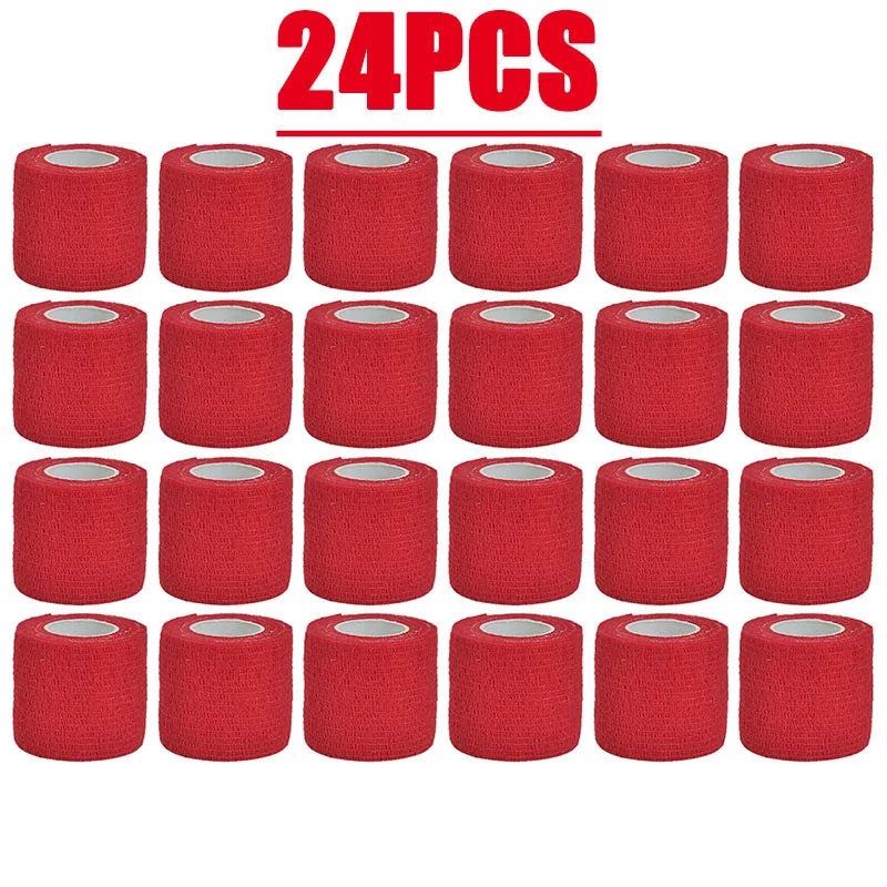 48/15/1Pcs Red Sport Self Adhesive Elastic Bandage Wrap Tape For Knee Support Pads Finger Ankle Palm Shoulder Oasis Select 24pcs-5cm