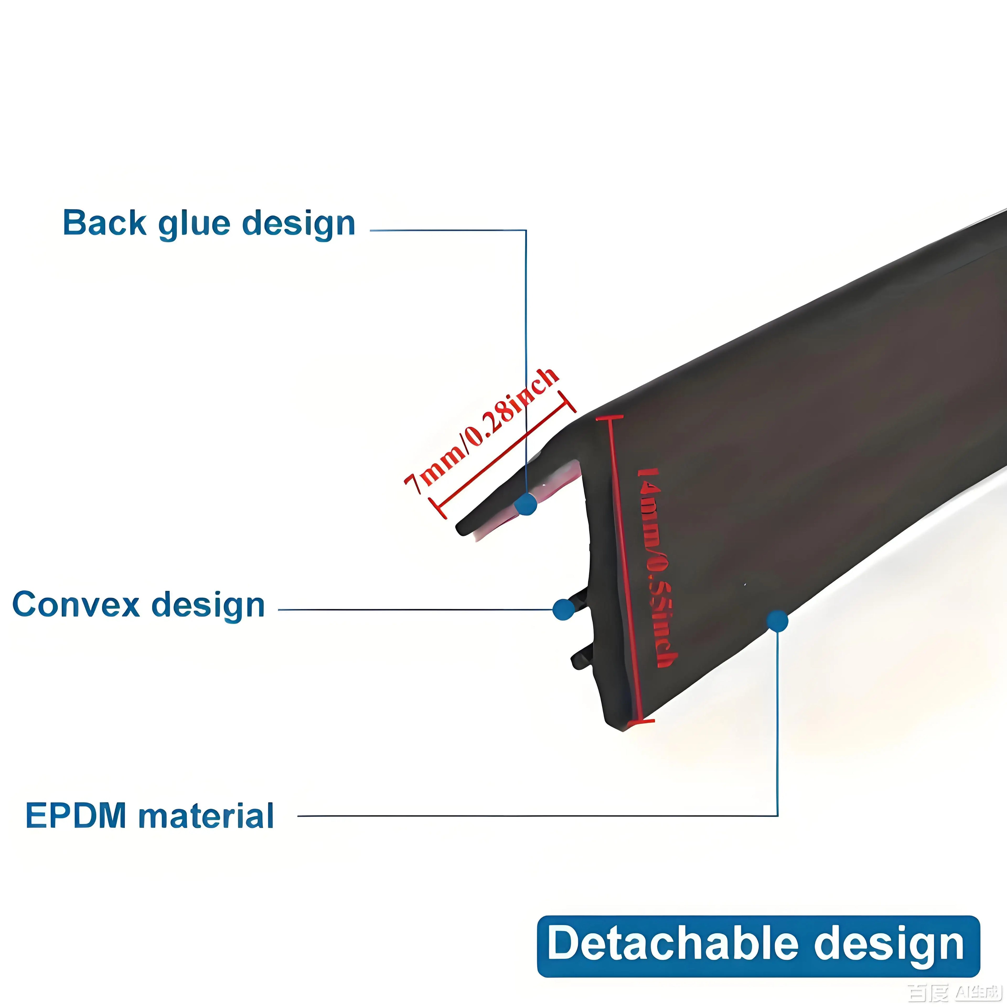 Car Window Seal Strip 4-Pack | Rubber V-Shape Gap Filler 1M