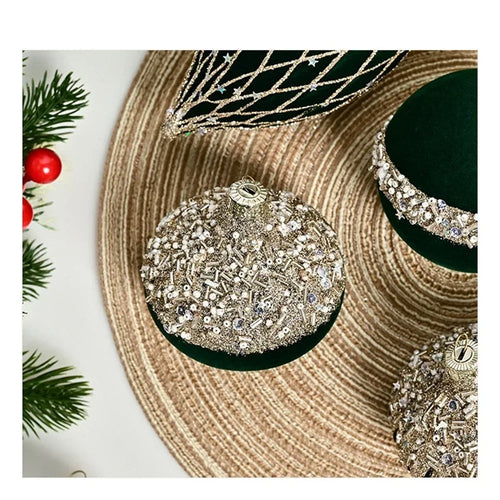 10Pack 8CM Xmas Ornament Flocking Ball Christmas Tree Party Holiday Christmas Ornaments For Xmas Trees Home Decor Oasis Select