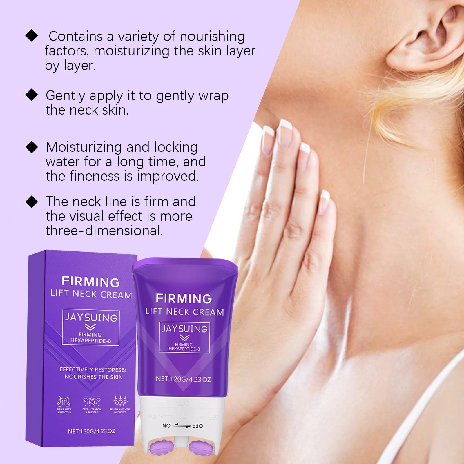 Neck Roller Cream Anti Wrinkle Tightening Eliminate Neck Lines Double Chin Moisturizing Firming Lifting Neck Revitalizing Cream Oasis Select