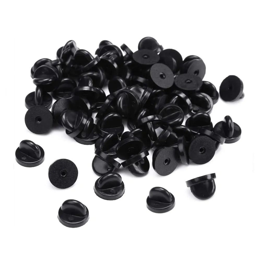 50/100/200 Pair Rubber Pin Backs Butterfly Clutch Pin Tie Tacks Blank Pins Holder Keepers for DIY Brooch Jewelry Craft Making Oasis Select