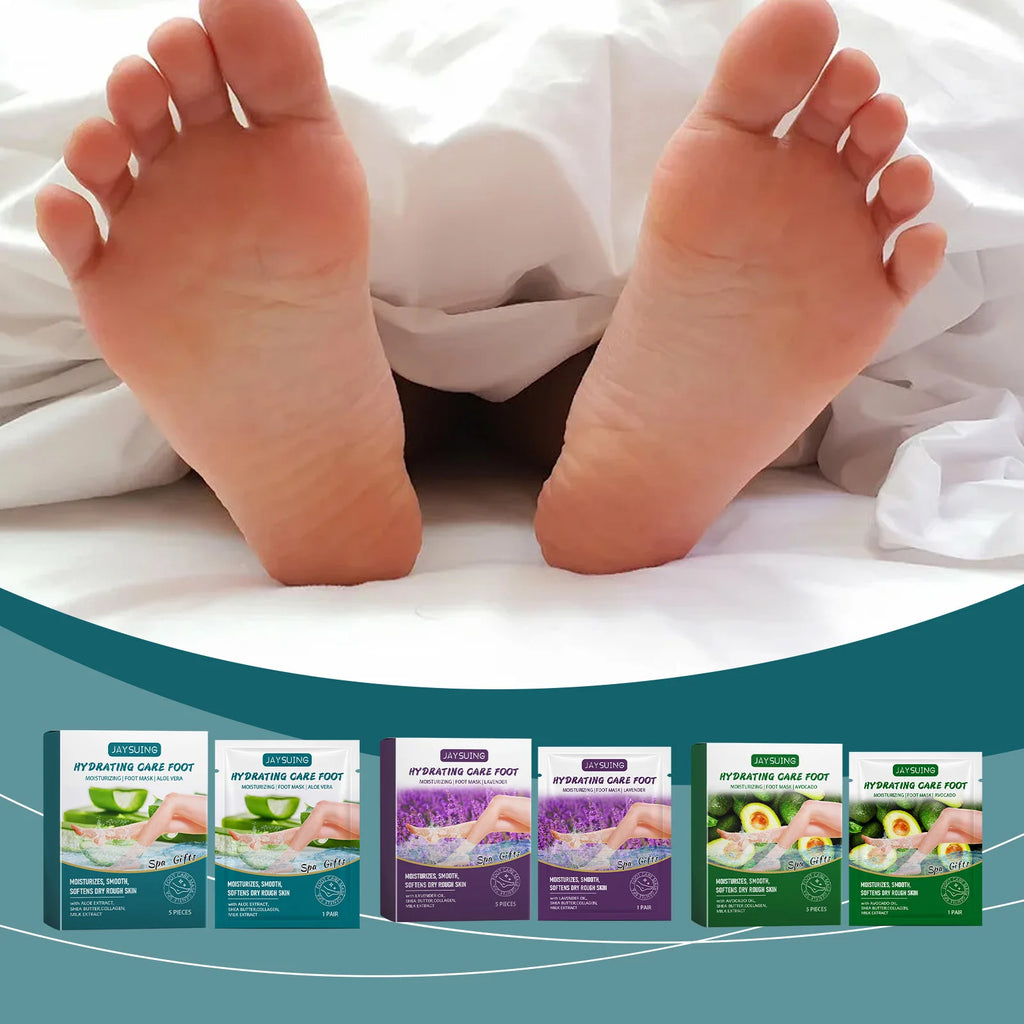 Jaysuing Exfoliating Foot Mask 5-Pack – Dead Skin & Callus Remover Exfoliating Foot Mask Oasis Select