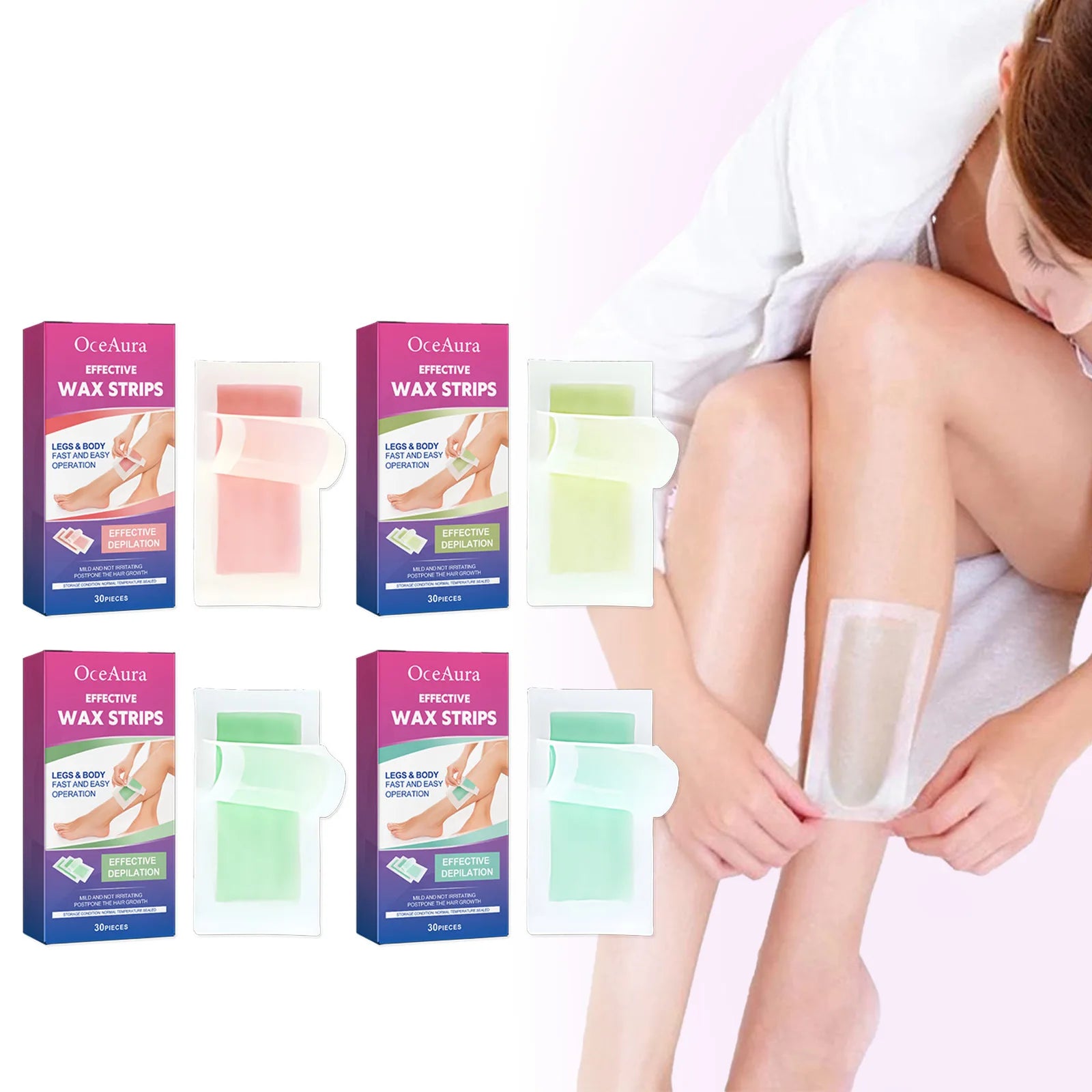 Hair Removal Wax Strips Painless Bikini Chin Upper Toes Legs Underarm Arm Depilation Patch Summer Unisex Facial Body Beauty Tool Oasis Select