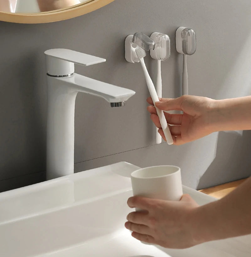 Dust-Proof Toothbrush Holder With Cover Bathroom Wall Hanging Punch-Free Simple Toilet Electric Toothbrush Holder Oasis Select