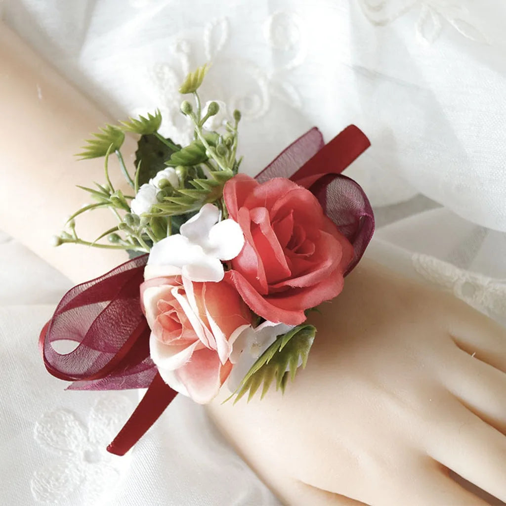 Artificial Fabric Corsage & Wrist Flower | Satin Wedding