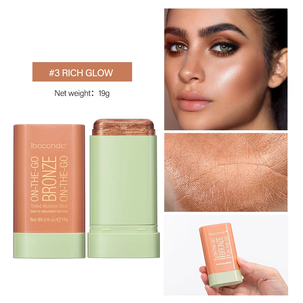 Contour Bronzer Eraser Stick Waterproof High Color Multi-purpose Use For Eyes Cheeks And Body Brightening Skin Tone Makeup Oasis Select 3Rich Glow