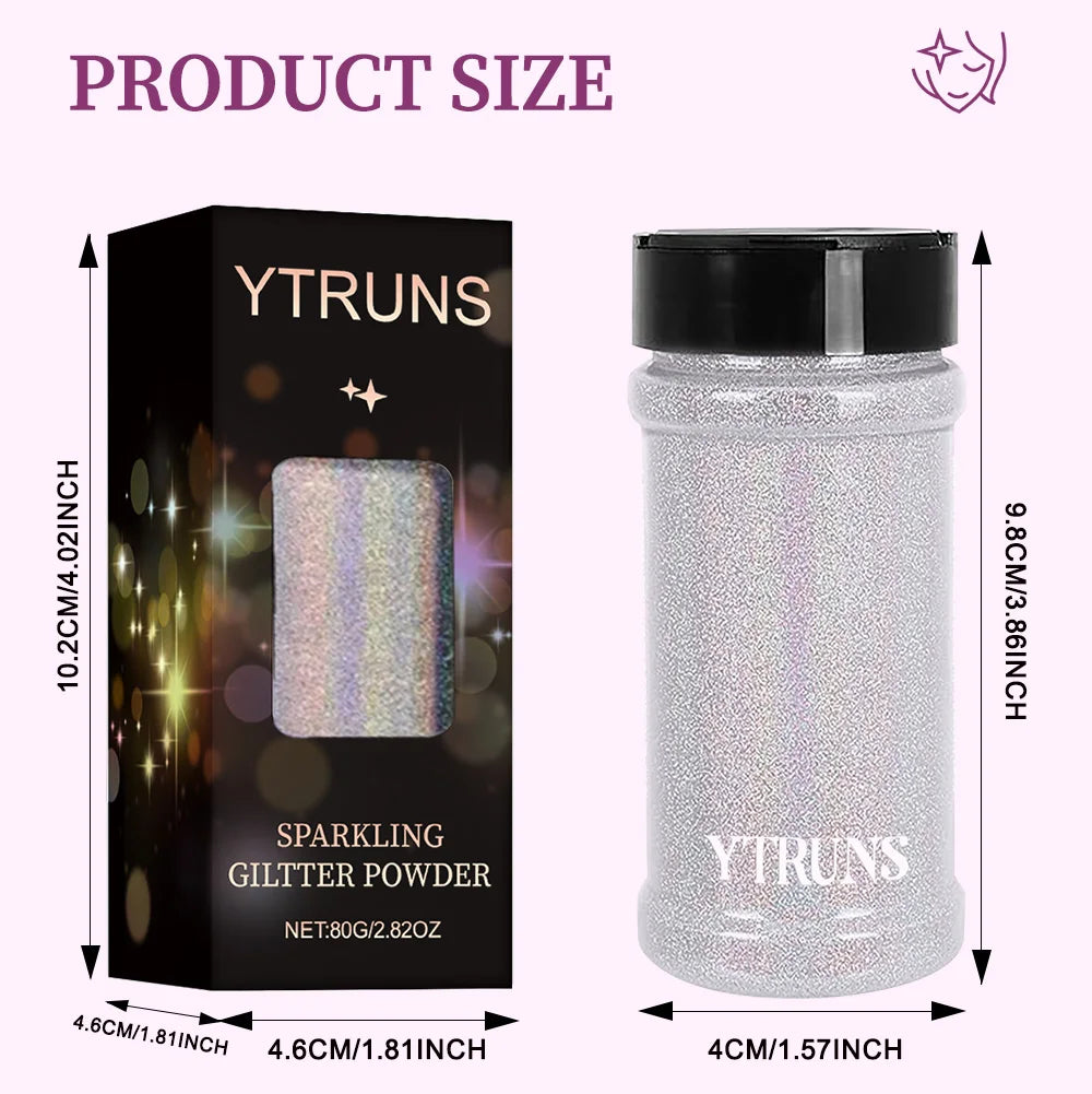 Laser Glitter Powder 80g 6 Colors – Nail Art, Crafts & DIY