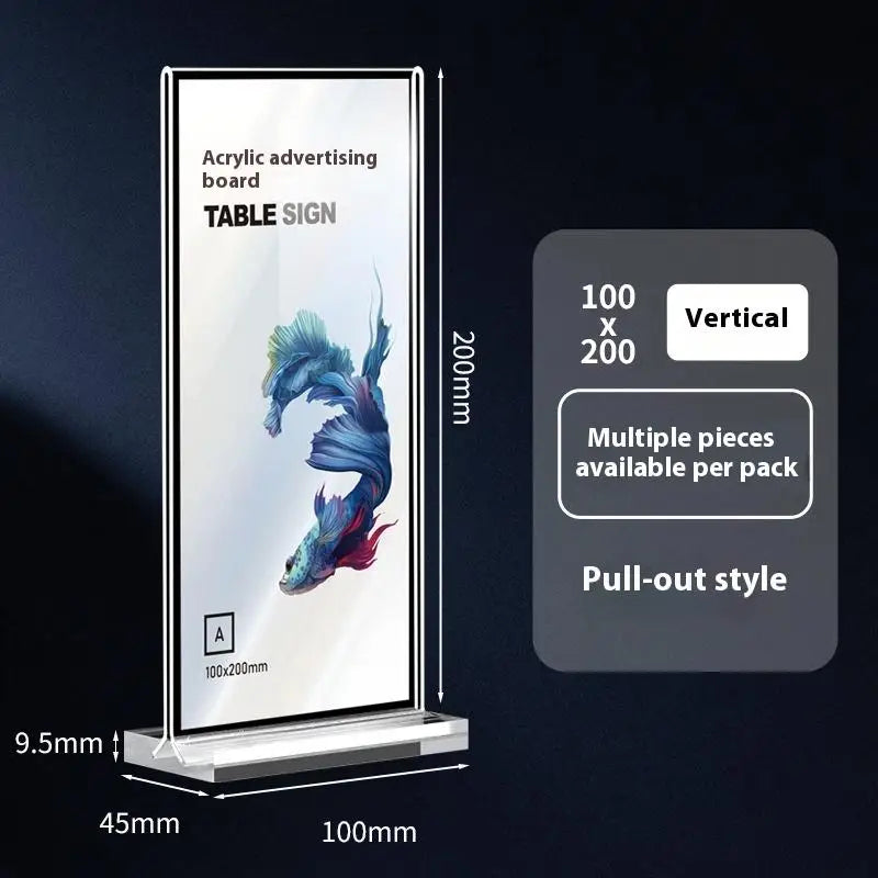 Acrylic Sign Holder A4/A5/A6 Desk Menu & Price Display Stand