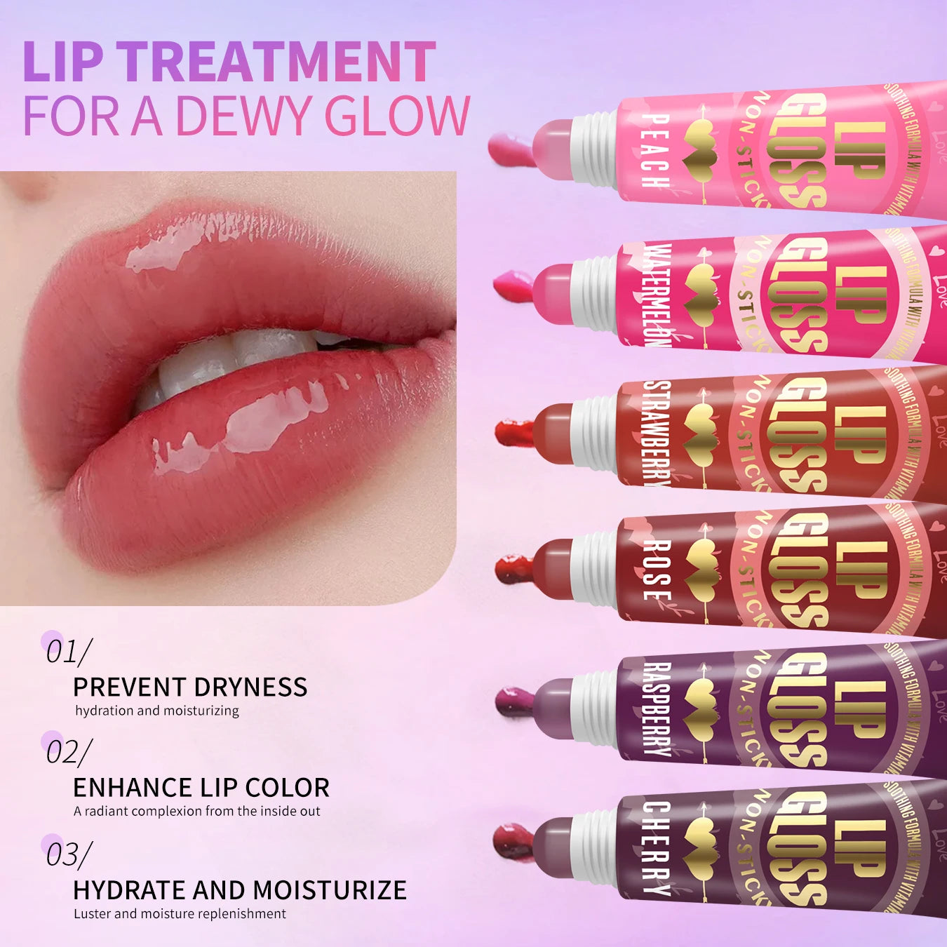 6-piece Moisturizing Lip Oil Set - Long lasting Gloss Effect, Portable Travel Kit, Thanksgiving and Christmas Gift Oasis Select