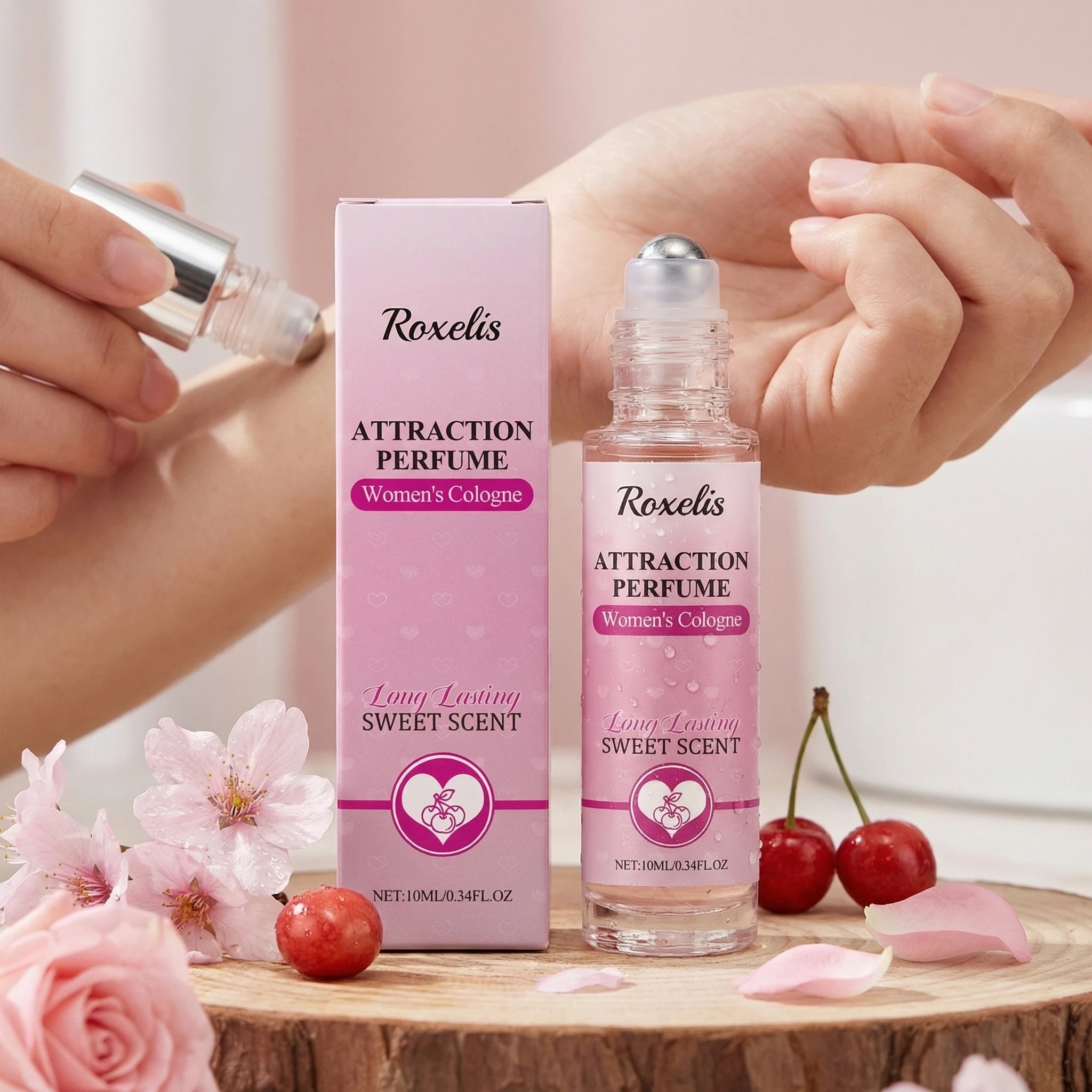 10ML Unisex Sweet Cheery Cologne Roller Long Lasting Natural Fragrance Fruity Scent Improve Self Confidence Portable Perfume Oasis Select